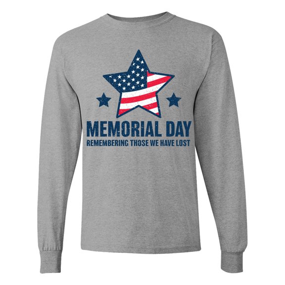 Inktastic Memorial Day Grunge Remembering Those We Have Lost Long Sleeve T-Shirt