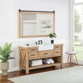 thumbnail image 3 of Villareal 60" Single White Farmhouse Bath Vanity in Weathered Pine with Mirror, 3 of 9
