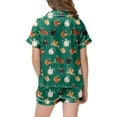 thumbnail image 4 of Gunia Girls Summer Pajamas Animal Chicken Pattern Boys Pattern Printed Short Sleeve Button Down Shorts Set Outfits Homewear Nightwear Loose 2-3 Years, 4 of 4