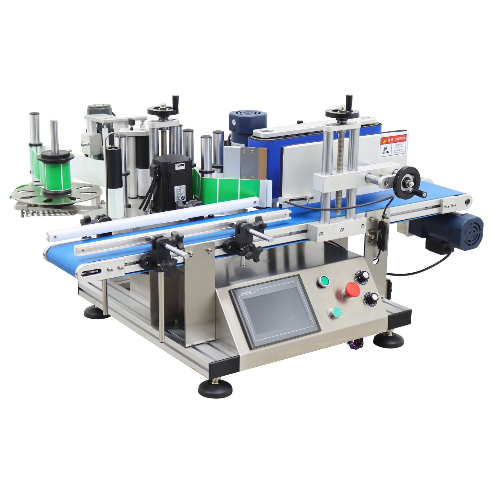 Automatic Conveyor Table Round Bottle High Speed Marking Labeling Machine Desktop Label Printer Labeler Maker 110V 20-200PCS/min for Regular Gold and Silver Transparent Labels