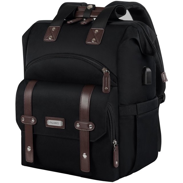 Mochila para portátil FALANKO para mujer de 15.6 pulgadas con puerto USB negra