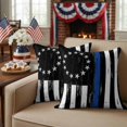 thumbnail image 4 of 2 Pack Outdoor Waterproof Throw Pillows,Independence Day American Flag Decorative Square Pillow Case Patio Pillows for Chair Couch Sofa 16x16in, 4 of 9