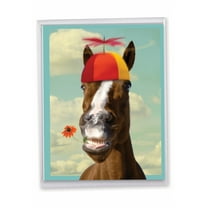 NobleWorks Jumbo Funny Birthday Greeting Card 8.5 x 11 Inch with Envelope (1 Pack) Big, Jumbo Bday Horse Around J9304BDG