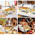 thumbnail image 2 of Ktaxon 4 Pack Chafing Dish for Buffet, 8 Quart Stainless Steel Buffet Set, Rectangular Chafers and Warmers Sets for Party, Catering, Wedding, Banquet, Graduation, Gold, 2 of 8