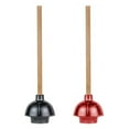 thumbnail image 3 of 1 Toilet Plunger 19"L Wooden Handle Heavy Duty Rubber Flange Pump Declogger Sink, 3 of 7