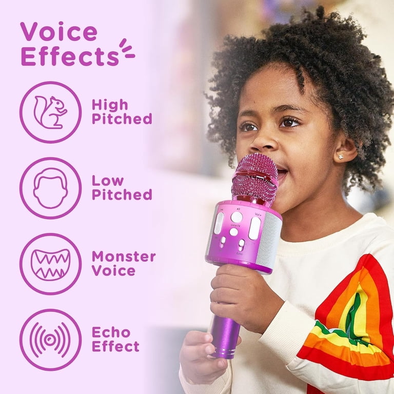 Mini Karaoke Machine for Kids | Includes 20+ Kids Songs | 2 Microphones | Connect with Bluetooth | Valentine's Day & Birthday Gift | A