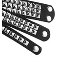 thumbnail image 2 of Punk Bracelet for Men Women - Goth Black Leather Wristband with Metal Studded - Spike Rivets Cuff Bangle (3 Studded Bracelet), 2 of 4