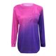 thumbnail image 5 of Pntutb Mujeres Gradiente Impreso O-Cuello Casual Manga Larga Bolsillo tops Blusa Pntutb Pntutb-1216, 5 of 6