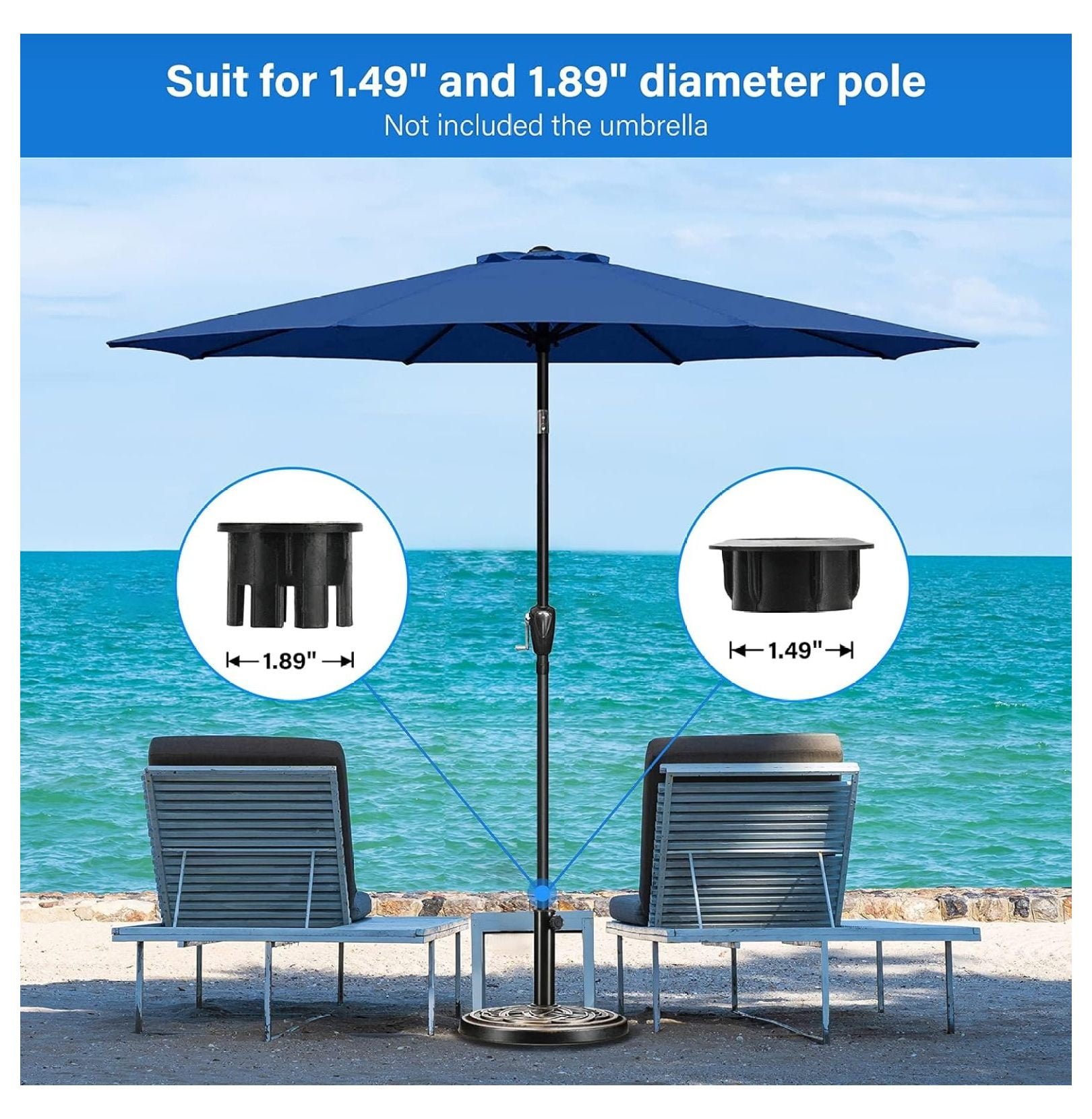24.2 lbs 17.72" Market Umbrella Base Heavy Duty Round Stand for Patio Outdoor, Deck, Bronze