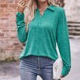 thumbnail image 4 of Dyegold Long Sleeve Tunic Tops For Women Dressy Casual Loose Blouses Solid V Neck Button Up T-Shirts Fashion Fall Pullovers, 4 of 8