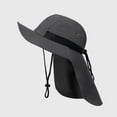 thumbnail image 5 of Unisex Bucket Hat Neck Cover Flap Sun Wide Brim Peaked Solid Outdoor Sun Cap, 5 of 12