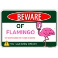 thumbnail image 1 of Beware Of Flamingo-Letrero De Hojalata De Metal, Divertido Cartel De Flamenco Rosa, Regalos Para Dormitorio De Mujer, 1 of 1