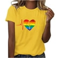 thumbnail image 2 of Qiopertar Haut à Manches Courtes Col Rond Imprimé en Forme de Cœur Coloré pour Femmes Grandes Économies de Vacances! Liquidation à Moins de 5$ Livraison Gratuite, 2 of 8