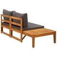 thumbnail image 6 of vidaXL Patio Bench with Table Dark Gray Cushions Solid Acacia Wood, 6 of 9