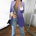 thumbnail image 3 of Gibobby Blazer mujer casual Traje de Trabajo Informal de Manga Larga para Oficina Blazer De Color Liso Negocio Ajustado(Púrpura claro,G), 3 of 5