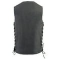 thumbnail image 2 of Milwaukee Leather MLM3521 Men's Distress Grey Leather Vest - V-Neck Straight Bottom Side Lace Motorcycle Rider Vest 3X-Large, 2 of 7