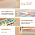 thumbnail image 4 of shiyou-Plastic Pencil Box with Snap-tight Lid, Large Capacity Hard Pencil Case Containers, Stackable Craft Pen Holder Clear Desk Drawer organizer and Storage for Art Supply, Office, 2 Pack, 4 of 4
