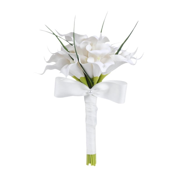 Ramo artificial de novia, adorno para decoración de bodas, accesorios para fotos, simulación para Blanco
