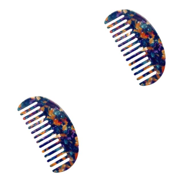 Minnieouse Peine geométrico ligero y compacto para una cómoda experiencia de peinado y fácil de llevar peine de tablero de acetato violeta Violeta 2Conjunto