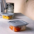 thumbnail image 2 of Click Clack 0.8 Quart Cook+ Square Heatproof Glass Container | Grey, 2 of 2