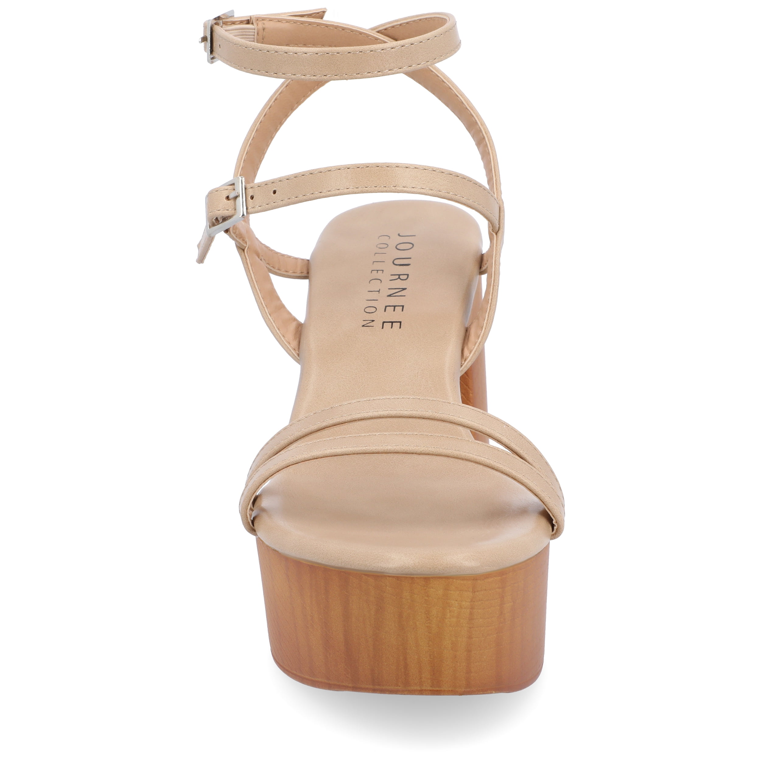 Journee Womens Emerynn Platform Clog Multi Strap Sandals