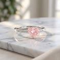 thumbnail image 4 of Rosec Jewels Lab Grown Pink Diamond Promise Ring - 1 Carat Pink Diamond Ring IGI Certified (Fancy Pink Color - E-VS1 Clarity) - Gift for Women, 925 Sterling Silver, US 4.00, 4 of 8