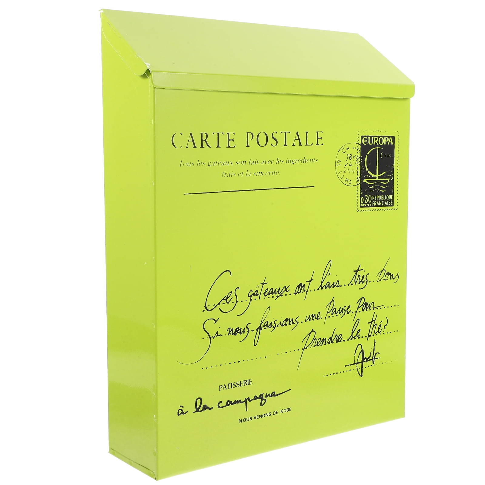 Raindrops With Lock Retro Vintage Mailbox Green 1Pack