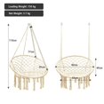 thumbnail image 3 of Pemberly Row Contemporary Cotton and Steel Hanging Hammock Chair in Beige, 3 of 11