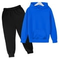 thumbnail image 2 of Caqnni Cozy Lightweight Girls Lounge Set: Perfect for Virtual Learning, Homework Sessions, and Post-Study Relaxation（A01-Blue,7-8 Years), 2 of 2