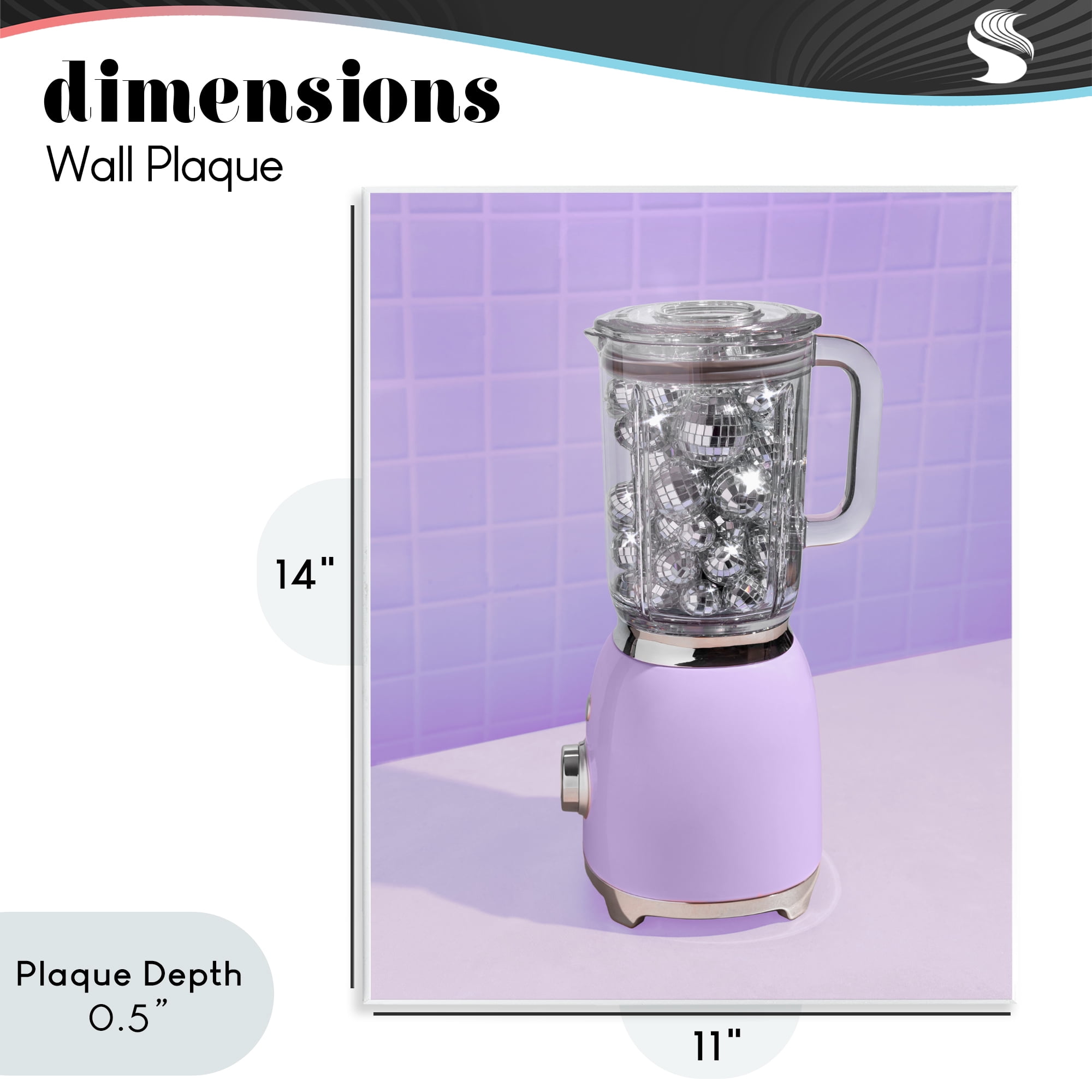 Stupell Industries Disco Drink Blender over Purple Wall Plaque Art, design by LISH Creative