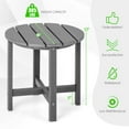 thumbnail image 4 of Canddidliike 18 Inch Round Weather-Resistant Adirondack Side Table-Gray, Outdoor Coffee Side End Table for Outside Patio Storage, 4 of 6