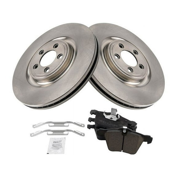 Front Brake Pad and Rotor Kit - Compatible with 2010 - 2019 Jaguar XJ 3.0L V6 2011 2012 2013 2014 2015 2016 2017 2018