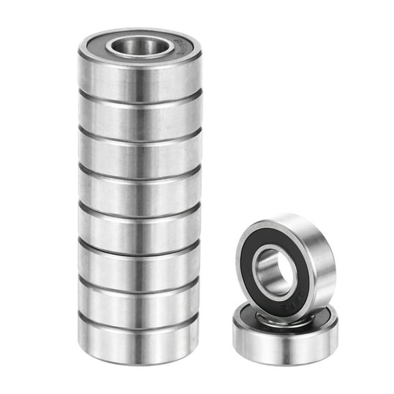 10pack R6-2RS 3/8" ID x 7/8" OD x 9/32" Height Z3 Ball Bearings, Black