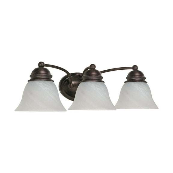 Nuvo Lighting 60-346 Empire - 3 Light - 21 in. - Vanity - with Alabaster Glass Bell Shades