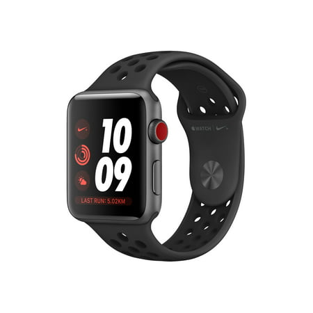 Apple Watch Nike+ Series 3 (GPS) - 42 mm - space gray aluminum - smart watch with Nike sport band - fluoroelastomer - anthracite/black - band size 5.51 in - 8.27 in - 8 GB - Wi-Fi, Bluetooth - 1.14