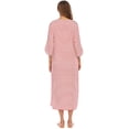thumbnail image 3 of Eternatastic Womens Zipper Robe 3/4 Sleeves Loungewear Dress Full Length Sleepwear Pockets Housecoat Nightgown Long Bathrobe, 3 of 7