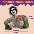 thumbnail image 3 of Halloween Outdoor Decoration Zombie Groundbreaker, Animatronics Zombie Props Halloween Outside Decor, Animated Groundbreaker with Sound & Glowing Eyes for Graveyard Lawn Yard Haunted House Decor, 3 of 8