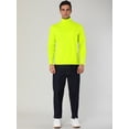 thumbnail image 3 of CamisePaHombres De Mangas Largas Cuello De Cisne Ajuste Delgado Casual Verde Fluorescente 56, 3 of 7