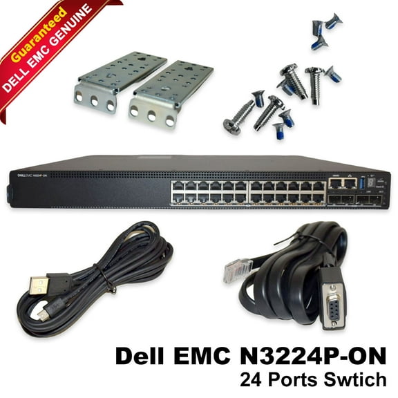 Dell EMC PowerSwitch N3224P-ON 24-Port Managed PoE Ethernet Switch – 944W, Layer 3, Modular, 1U Rack-Mountable