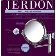 Jerdon 9 Inch Diameter Two-Sided Wall-Mounted Makeup Mirror 3X-1X Magnification, Chrome Finish - Model JP3030CF