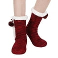 thumbnail image 4 of Womens Slipper Socks Fuzzy Fluffy Cabin Cozy Winter Thick Warm Comfy Fleece Soft Grips Christmas Socks, 4 of 4