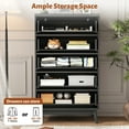 thumbnail image 2 of 5 Drawers Fluted Dresser for Bedroom, 47" H Modern Chest of Drawers with Elegant Wave Design, Wooden Tall Dresser Closet Clothes Storage Organizer with Metal Handle for Living Room, Hallway, Entryway, 2 of 11