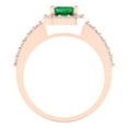thumbnail image 4 of 1.92 ct Emerald Cut Simulated Emerald Solitaire with Simulated Diamond Accents 18K Rose Gold Womens Engagement Ring, 4 of 5