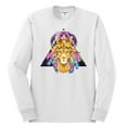 thumbnail image 2 of Lion Throne King Crown Animal Lover Mens Long Sleeve Shirt, White, Medium, 2 of 3