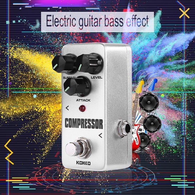 Pedal de efectos de guitarra KOKKO Pedal de efecto de guitarra Compresor Bloque de compresión Adaptador de 9 V Accesorios FLhrweasw Nuevo