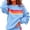 Light Blue, variant on Virmaxy Womens Tops Women's Crewneck Graphic Sweatshirt Long Sleeve Oversized Drop Shoulder Retro Rainbow Stripe Soft Casual Pullover Top for Daily Wear, Sizes S to XXL