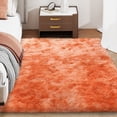 thumbnail image 2 of ZENELESS Fluffy Shag Rug,4x6ft Tie-Dye Orange Super Soft Indoor Modern Area Rugs Perfect for Kid's Room, Cloakroom, 2 of 8