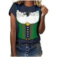 thumbnail image 1 of Pompotops Blouse Décontractée Mode Femme Imprimé Oktoberfest Col Rond T-Shirt Blouse Imprimée Tee Liquidation, 1 of 5