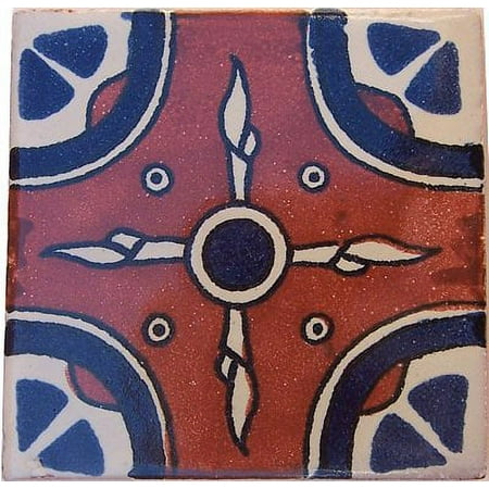 4.2x4.2 Navajo Talavera Mexican Tile, Set of 9 pcs