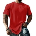 thumbnail image 3 of Yifymode Oversized Shirts for Men Vintage Short Sleeve Beach Vacation Tops Solid Casual Loose Fit Breathable Athletic T Shirts, 3 of 6